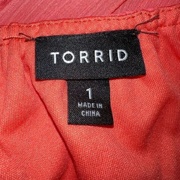 Torrid salmon orange color beautiful summer dress. New - Picture 4 of 9